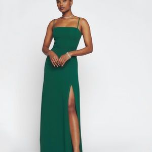 REFORMATION EMERALD GREEN INGRID MAXI DRESS